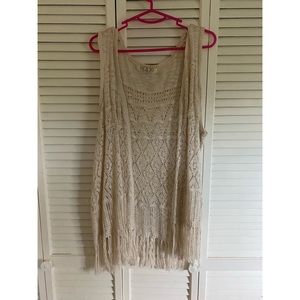 Boho woven cardigan vest